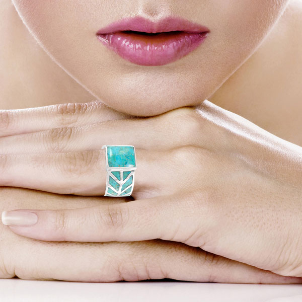 Turquoise Ring Sterling Silver R2372-C75