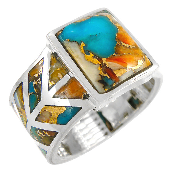 Spiny Turquoise Ring Sterling Silver R2372-C89