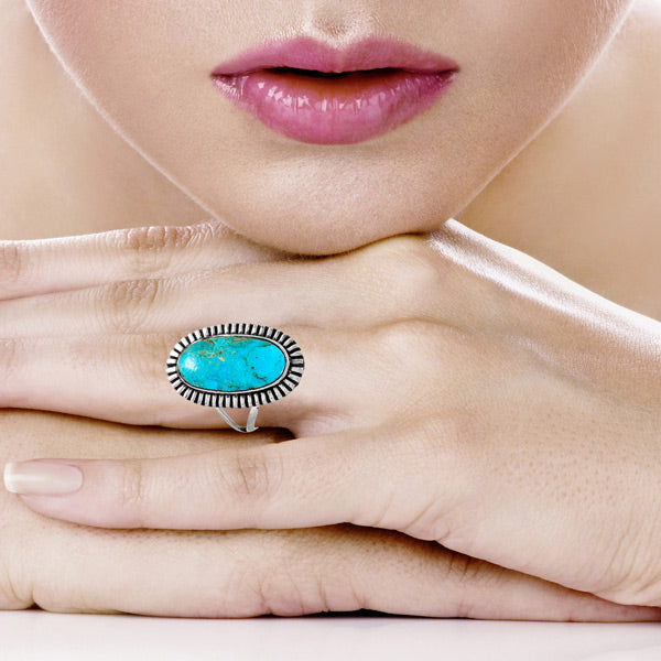 Turquoise Ring Sterling Silver R2484-C75