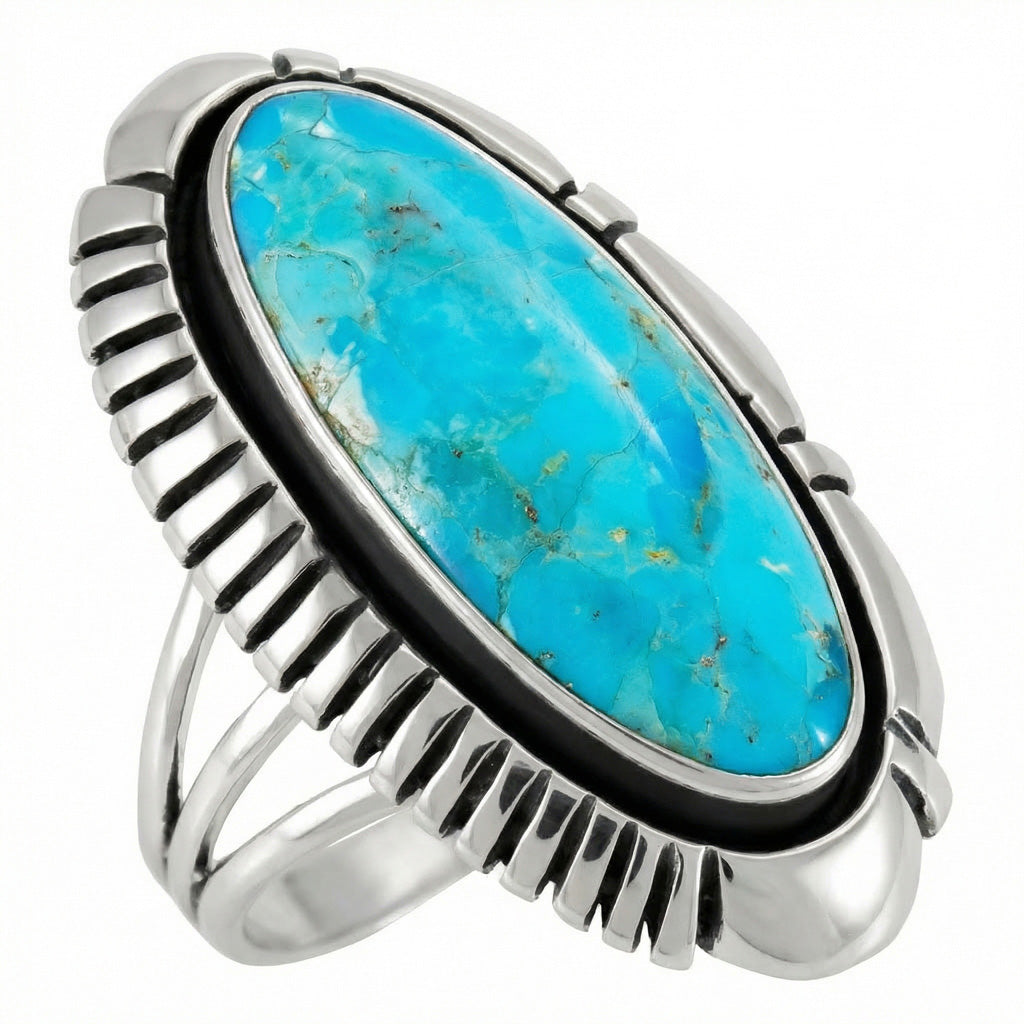 Turquoise Ring Sterling Silver R2380-C75