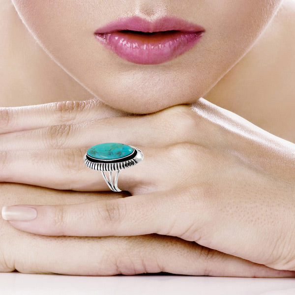 Turquoise Ring Sterling Silver R2380-C75