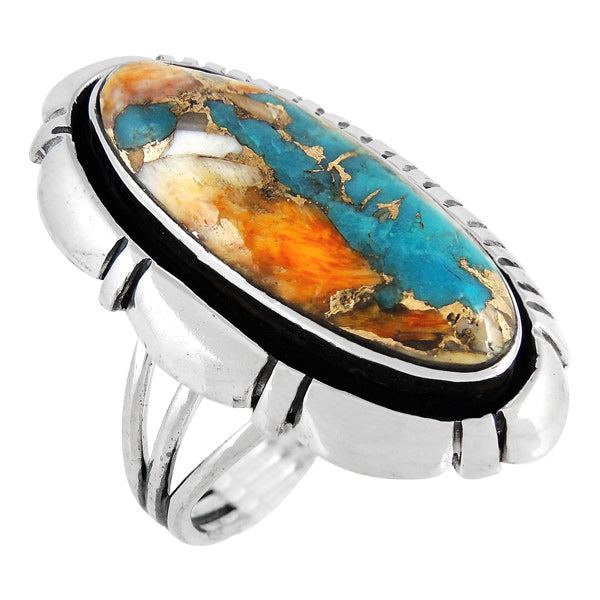 Spiny Turquoise Ring Sterling Silver R2380-C89