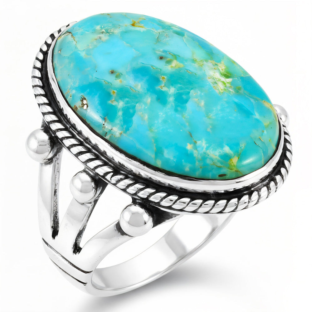 Turquoise Ring SilverBronzé R2381-SB-C75 (Unisex, Sizes 6-14)