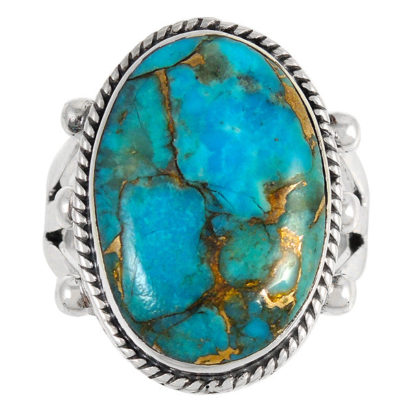 Matrix Turquoise Ring Sterling Silver R2381-C84