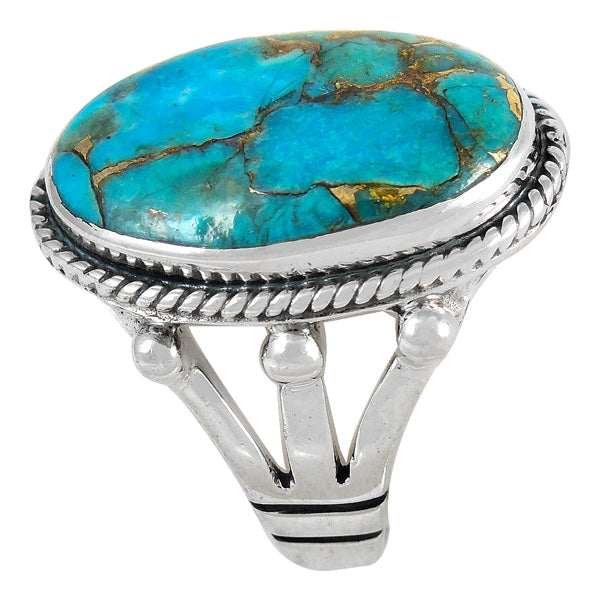 Matrix Turquoise Ring Sterling Silver R2381-C84