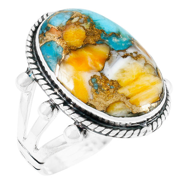 Spiny Turquoise Ring Sterling Silver R2381-C89