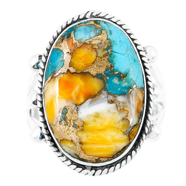 Spiny Turquoise Ring Sterling Silver R2381-C89
