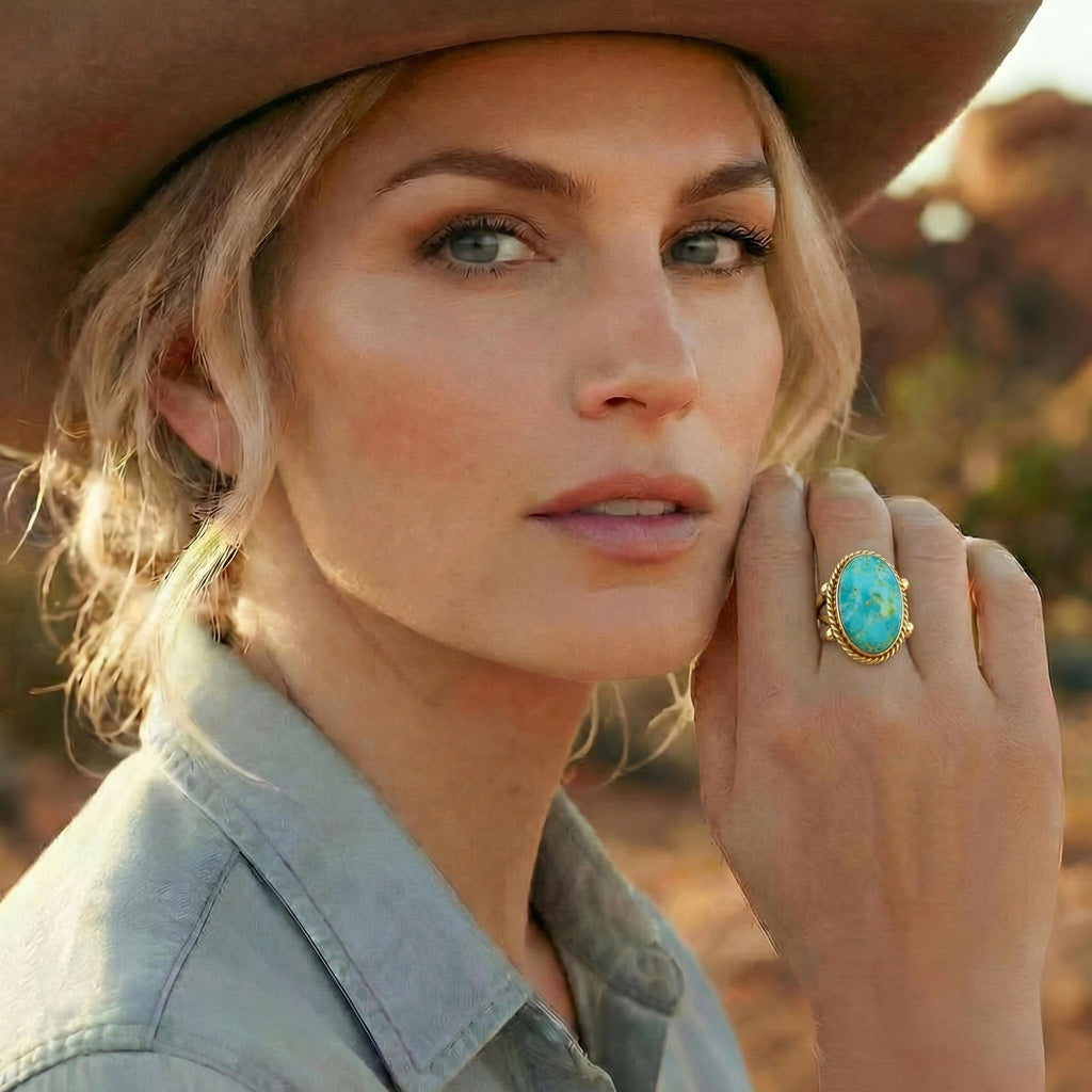 Turquoise Ring GoldCopper™ R2381-GB-C75 (Unisex, Sizes 6-14)