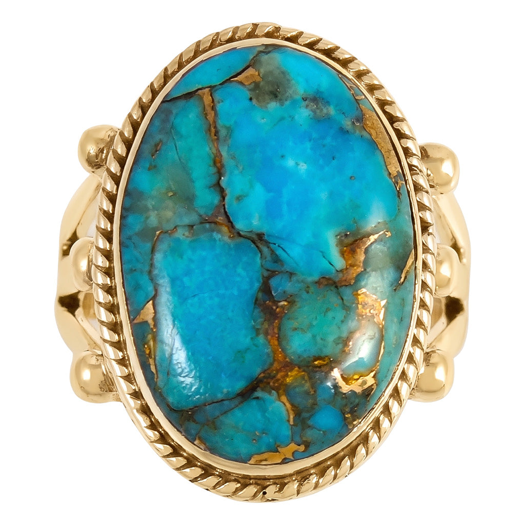 Matrix Turquoise Ring GoldCopper R2381-GB-C84 (Unisex, Sizes 6-14)