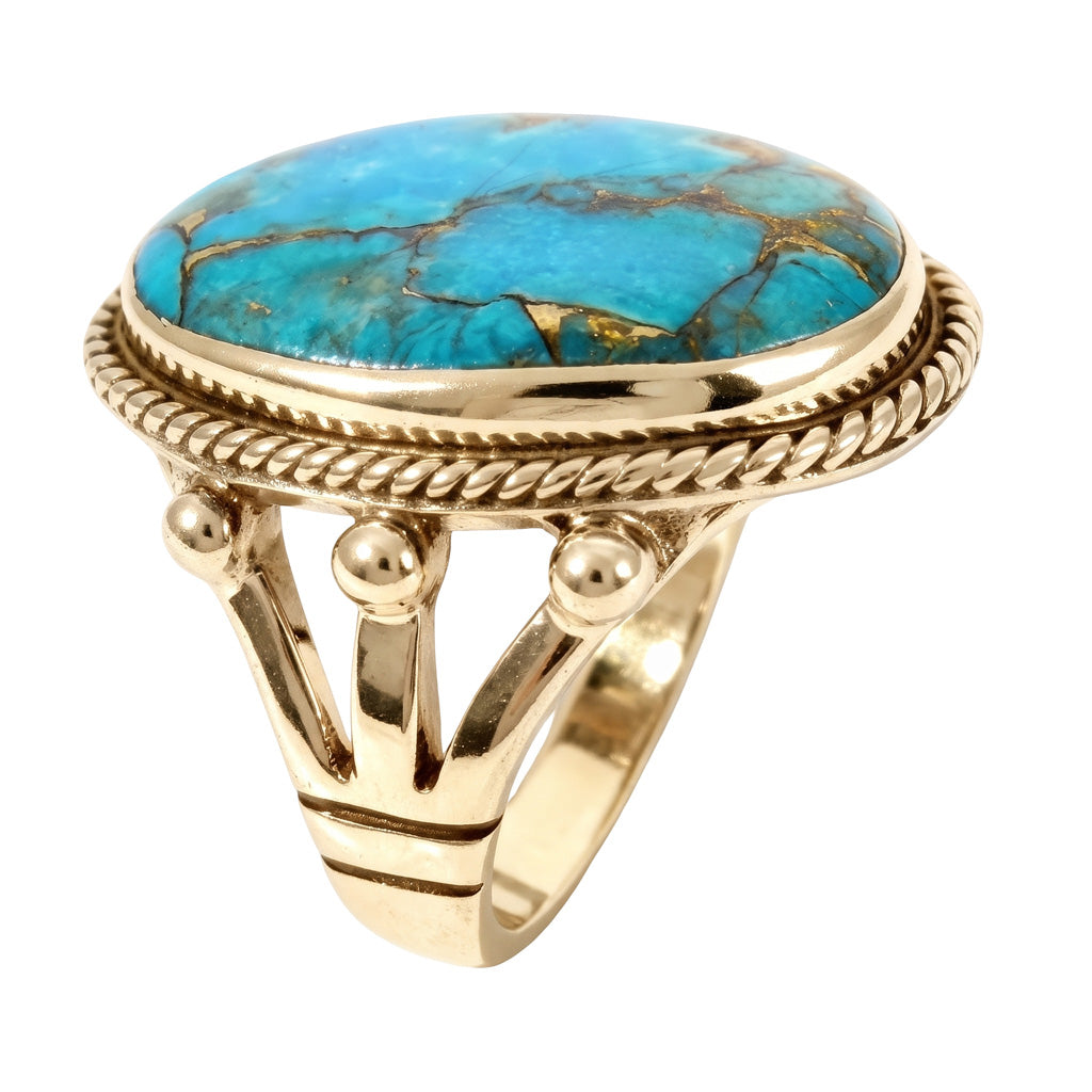 Matrix Turquoise Ring GoldCopper R2381-GB-C84 (Unisex, Sizes 6-14)