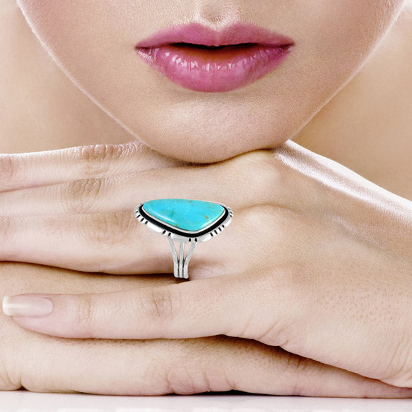 Turquoise Ring Sterling Silver R2383-C75