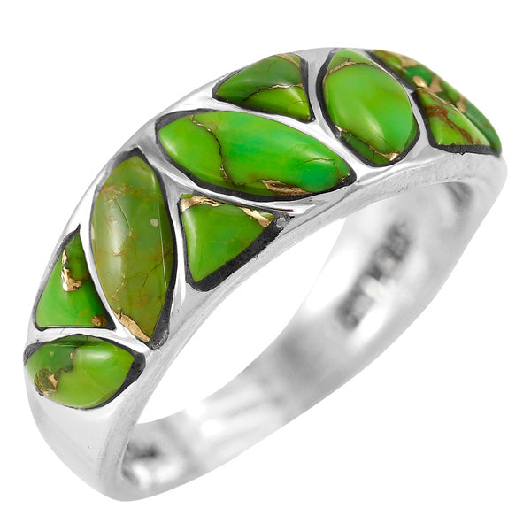 Green Turquoise Ring Sterling Silver R2388-C76