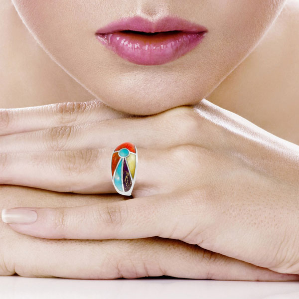 Multicolor Ring Sterling Silver R2390-C01