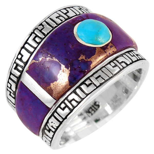 Sterling Silver Statement Ring Purple Turquoise R2391-C96