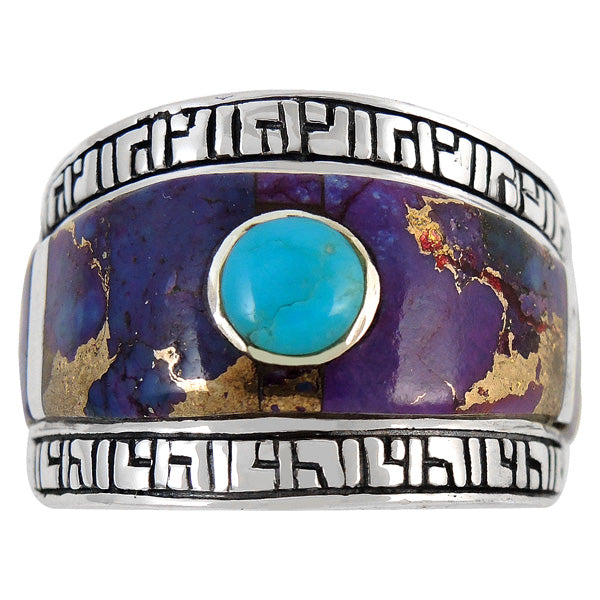 Sterling Silver Statement Ring Purple Turquoise R2391-C96
