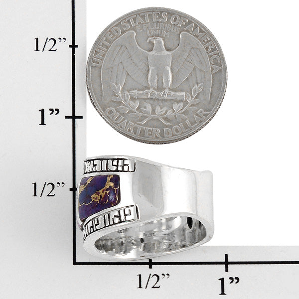 Sterling Silver Statement Ring Purple Turquoise R2391-C96