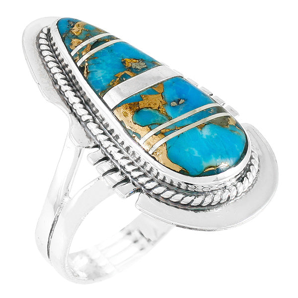 Matrix Turquoise Ring Sterling Silver R2404-C84