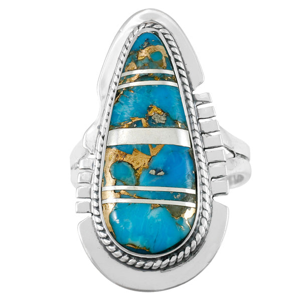 Matrix Turquoise Ring Sterling Silver R2404-C84
