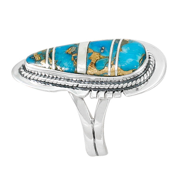 Matrix Turquoise Ring Sterling Silver R2404-C84