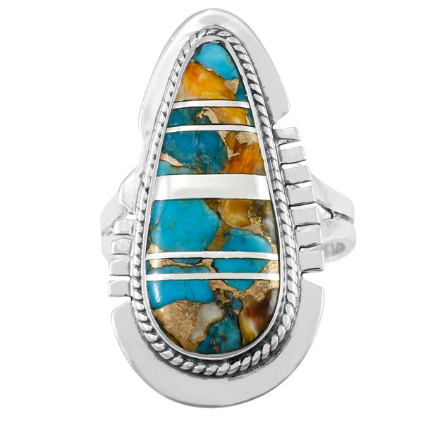 Spiny Turquoise Ring Sterling Silver R2404-C89
