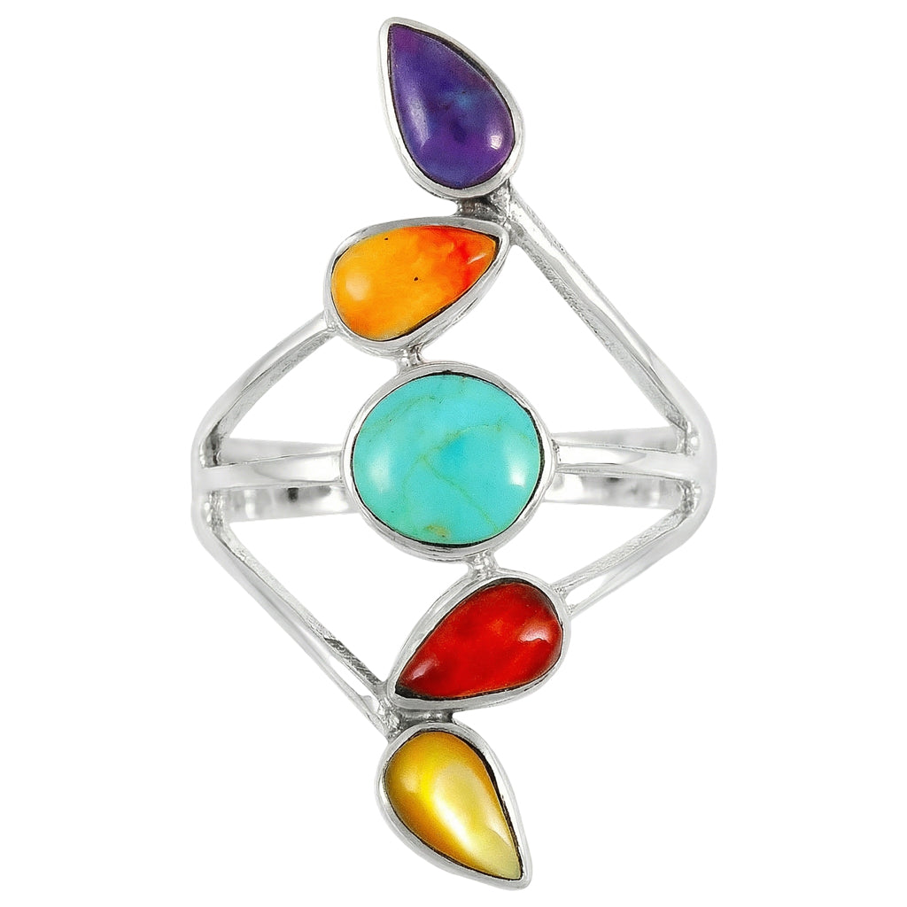 Multicolor Ring Sterling Silver R2406-C71
