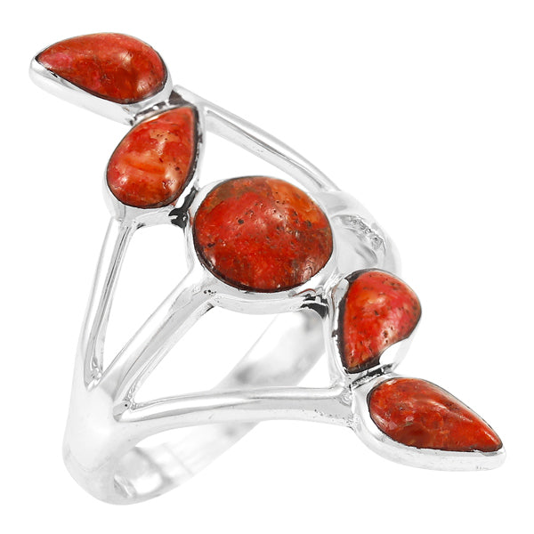 Coral Ring Sterling Silver R2406-C74