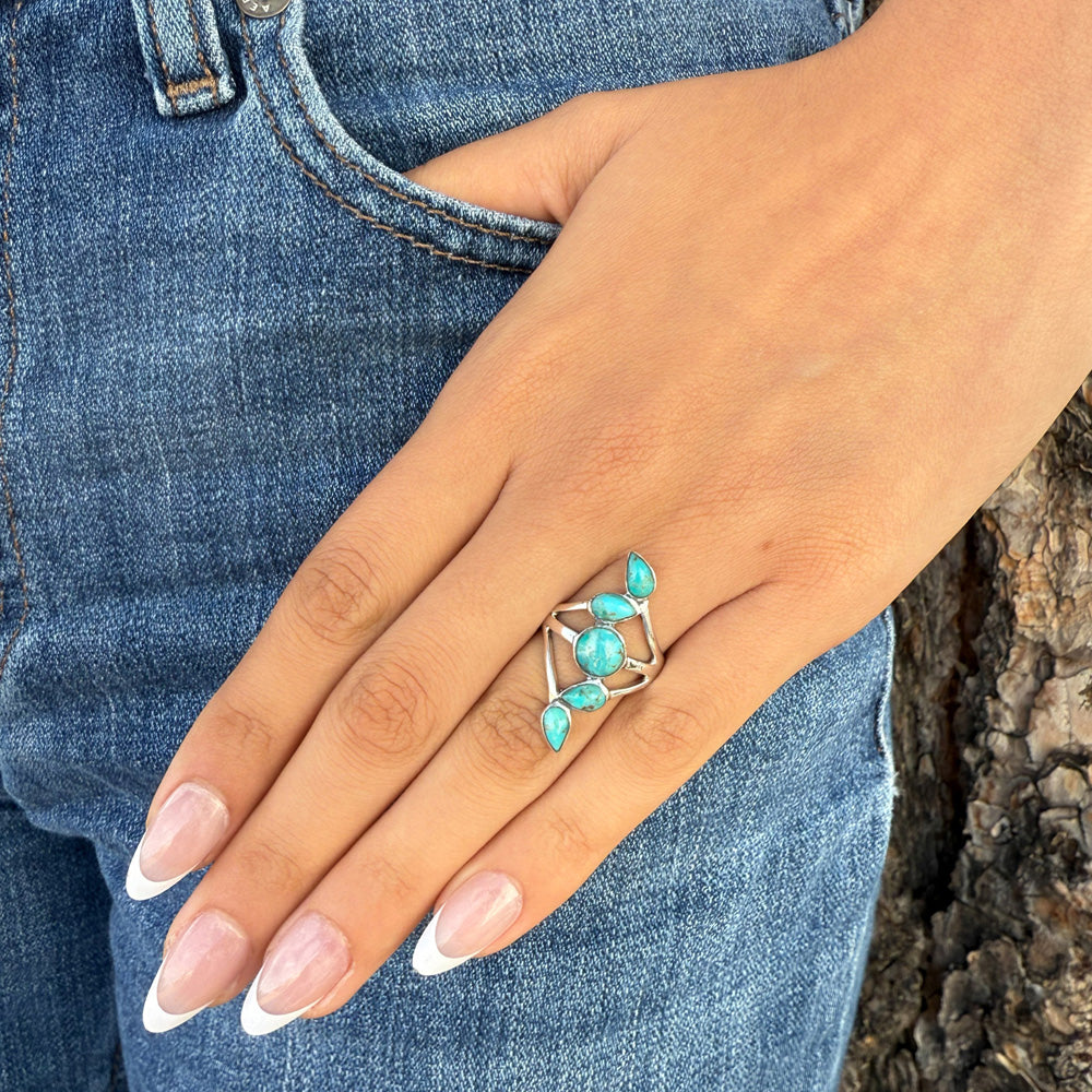 FINAL CLEARANCE - Turquoise Ring SilveryCopper™ R2406-SB-C75