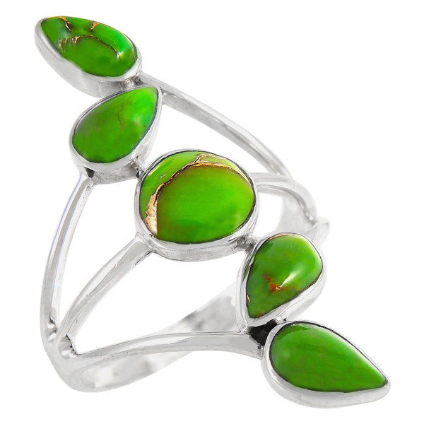 Green Turquoise Ring Sterling Silver R2406-C76