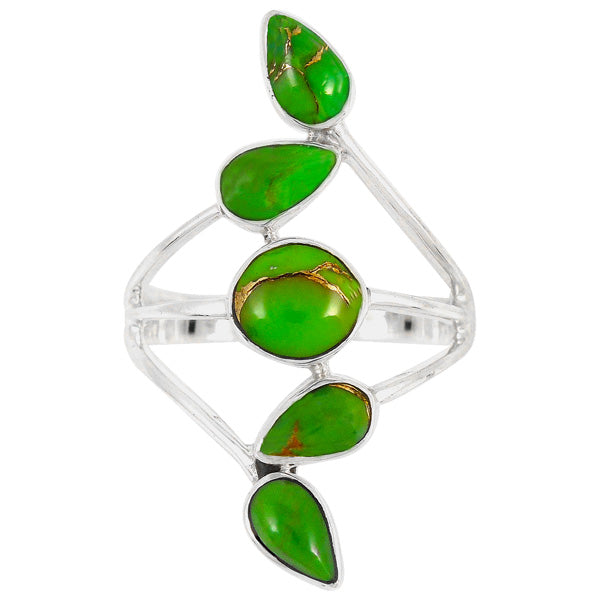Green Turquoise Ring Sterling Silver R2406-C76