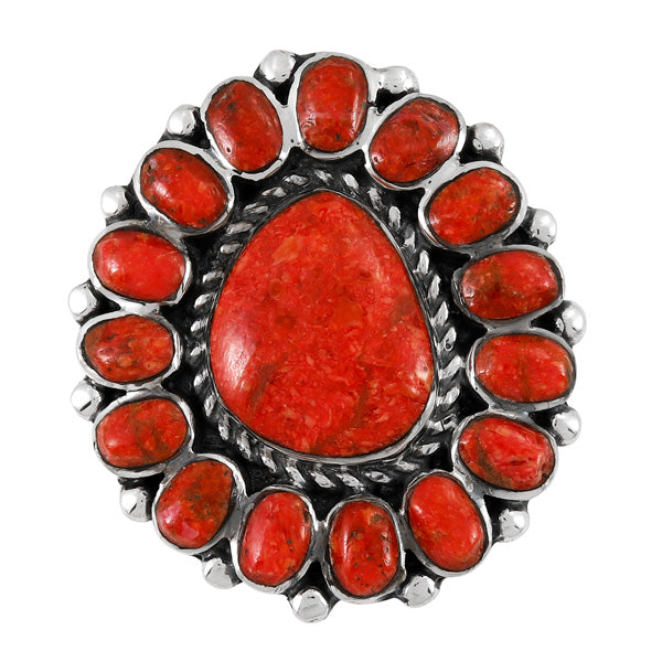 Coral Ring Sterling Silver R2407-C74