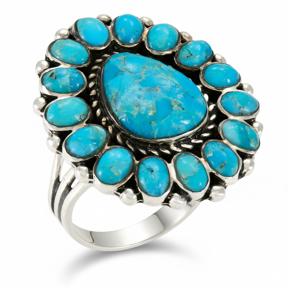 Turquoise Ring Sterling Silver R2407-C75