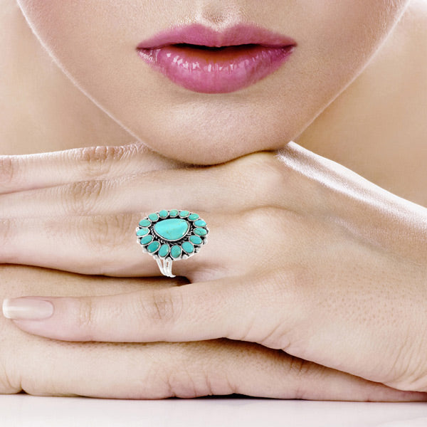 Turquoise Ring Sterling Silver R2407-C75