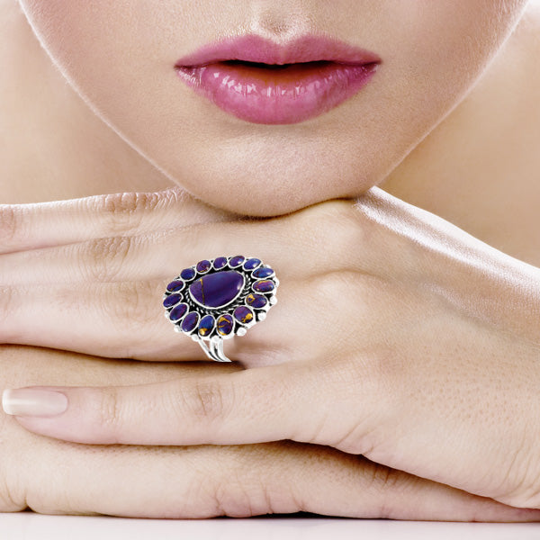 Purple Turquoise Ring Sterling Silver R2407-C77