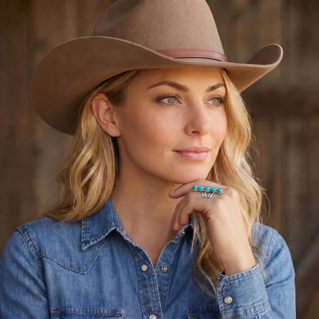 Turquoise Ring Sterling Silver R2408-SM-C75