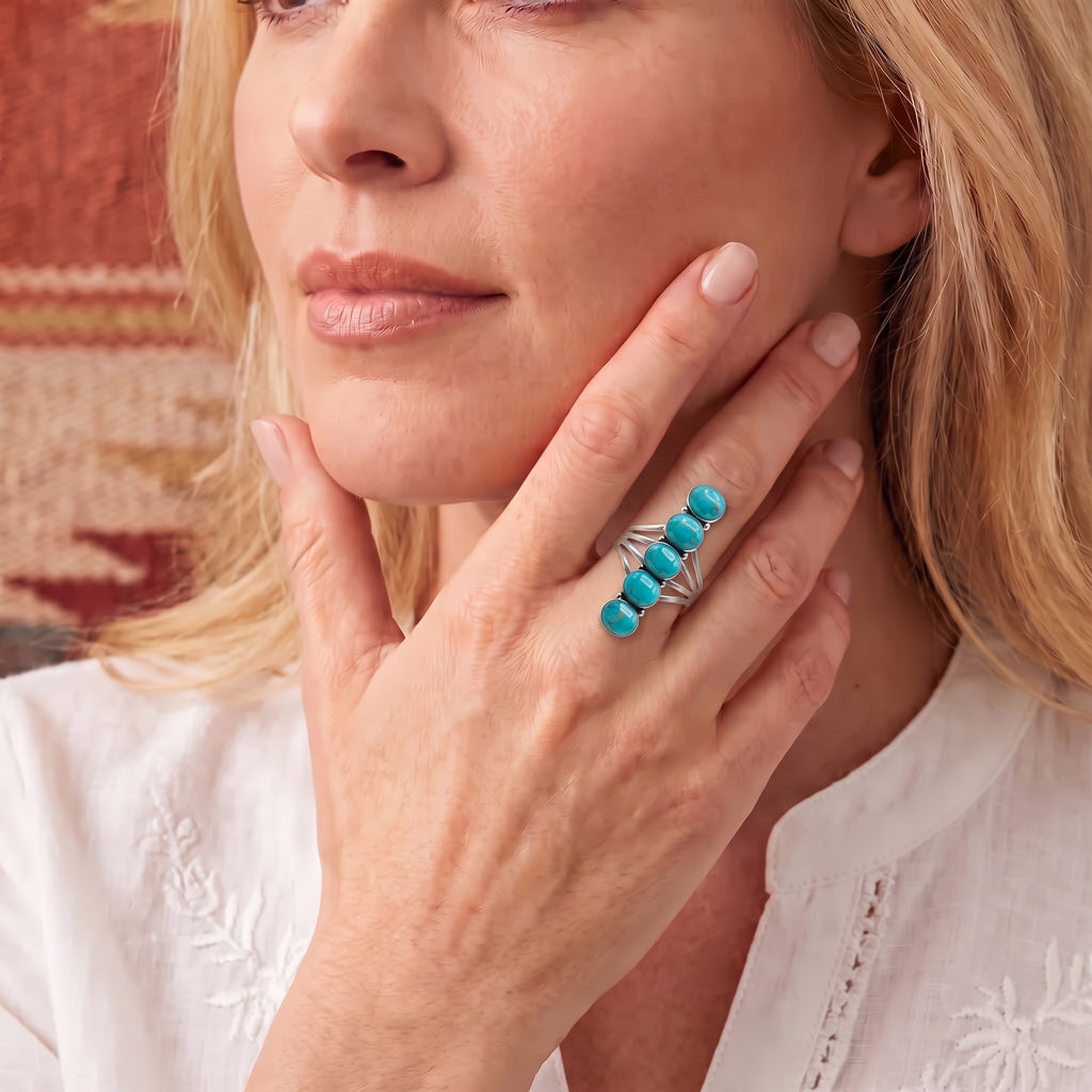 Turquoise Ring Sterling Silver R2408-SM-C75