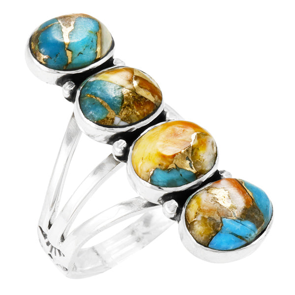 Spiny Turquoise Ring Sterling Silver R2408-SM-C89
