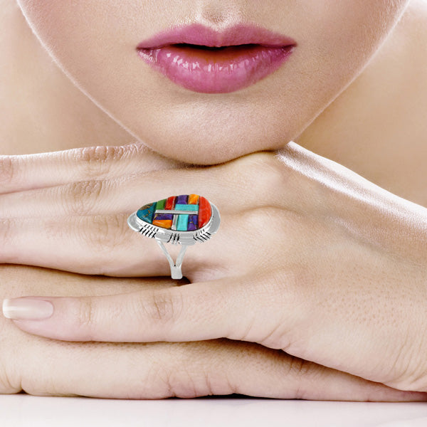 Multicolor Ring Sterling Silver R2412-C51