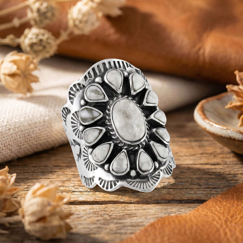 Howlite Ring Sterling Silver R2413-C103