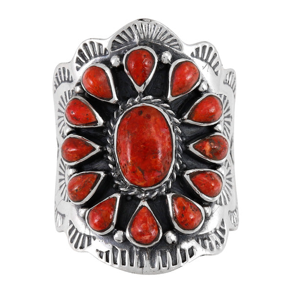 Coral Ring Sterling Silver R2413-C74