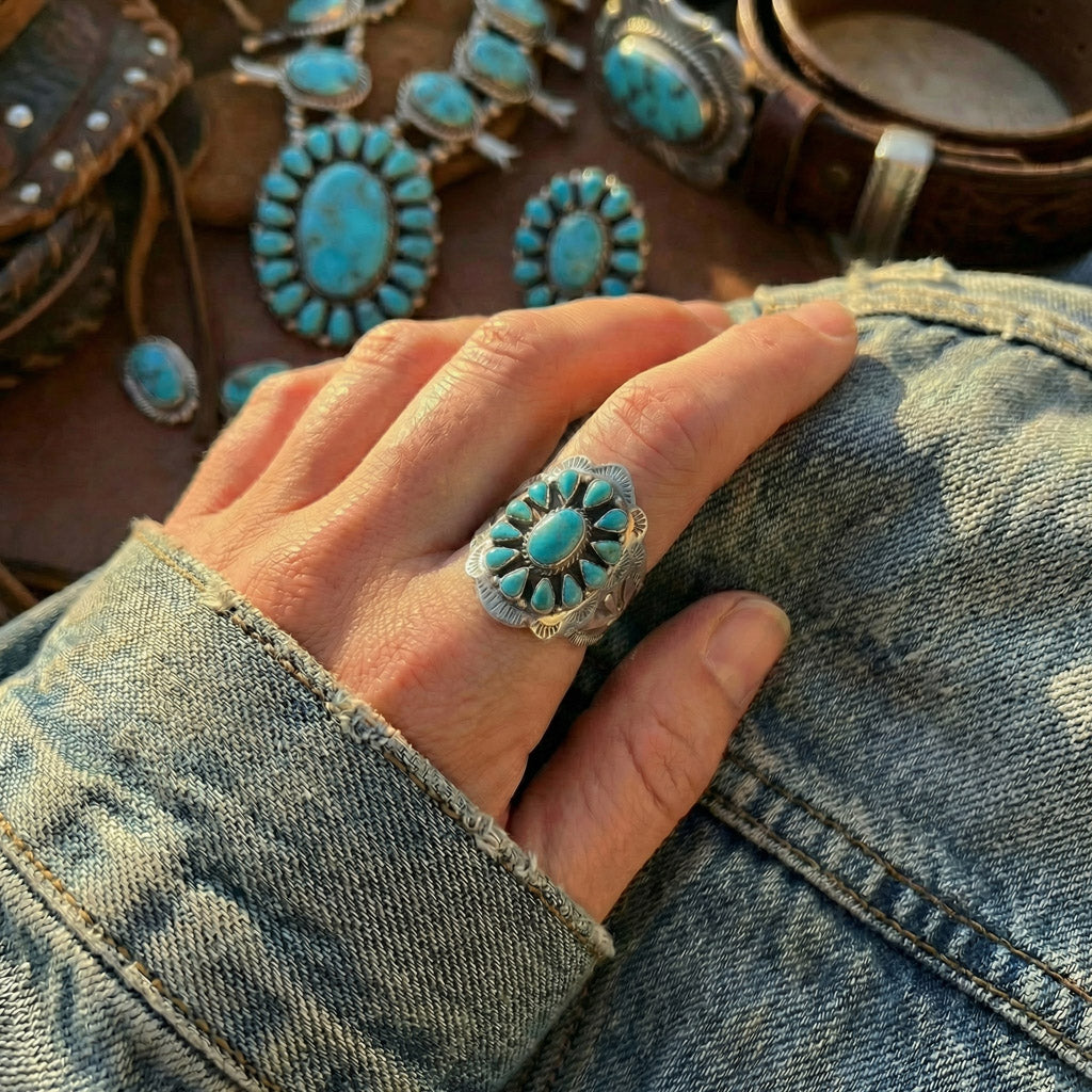 Turquoise Ring SilveryCopper™ R2413-SB-C75
