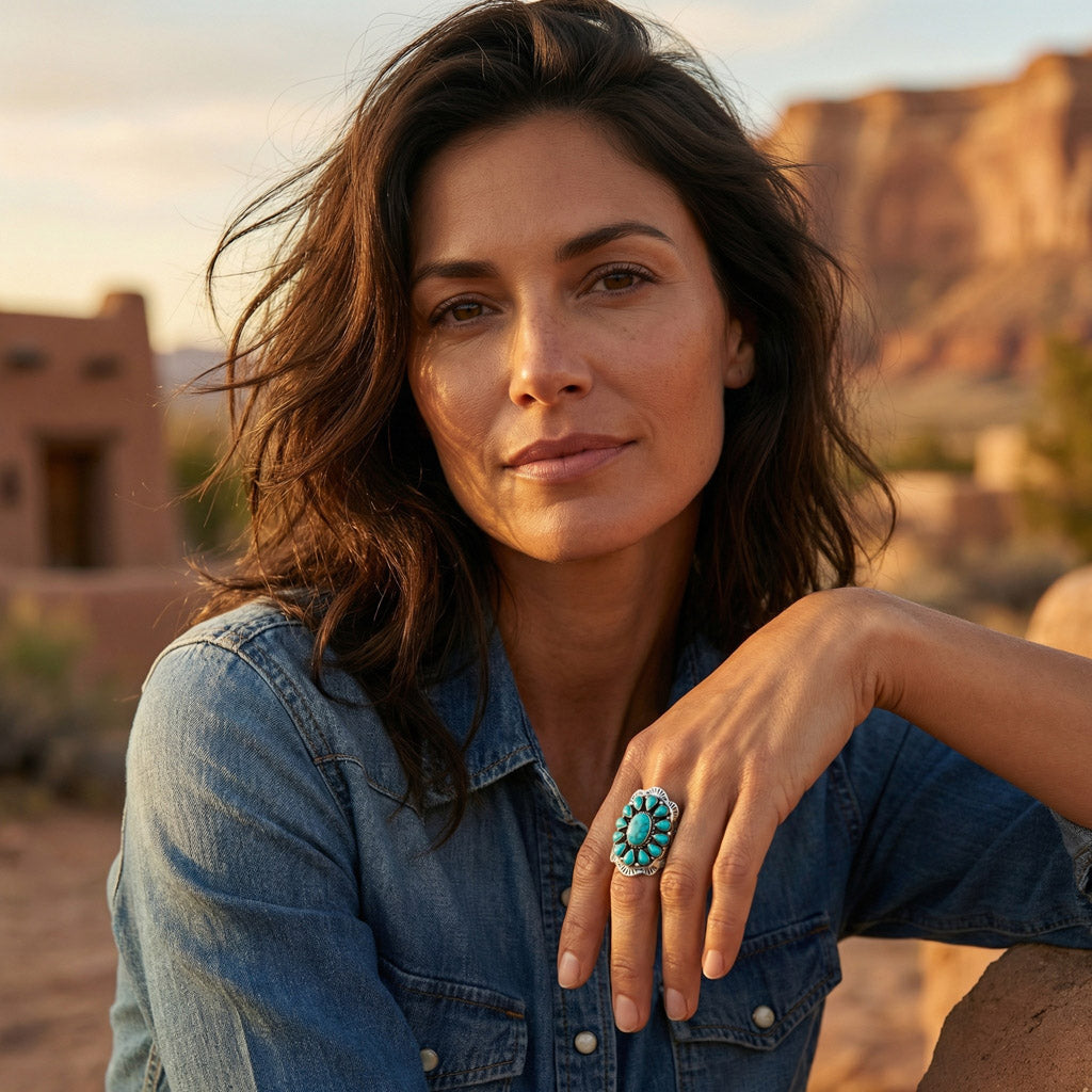 Turquoise Ring SilveryCopper™ R2413-SB-C75