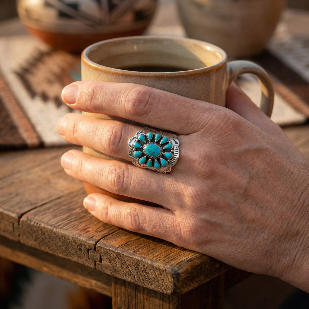 Turquoise Ring SilveryCopper™ R2413-SB-C75