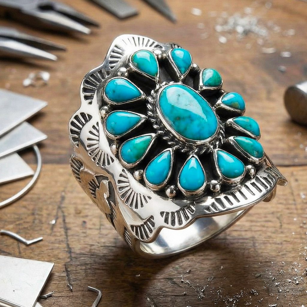 Turquoise Ring SilveryCopper™ R2413-SB-C75
