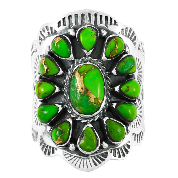 Green Turquoise Ring Sterling Silver R2413-C76