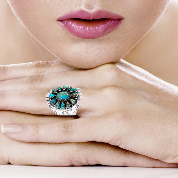 Matrix Turquoise Ring Sterling Silver R2413-C84