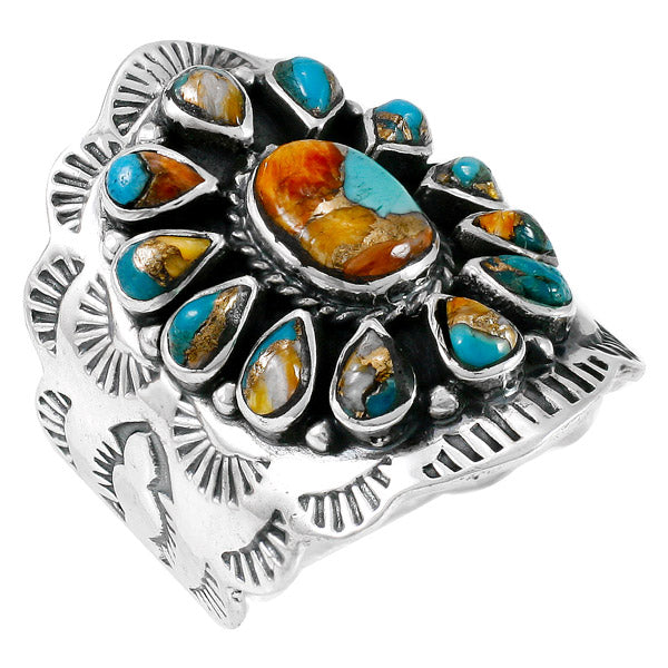 Spiny Turquoise Ring Sterling Silver R2413-C89