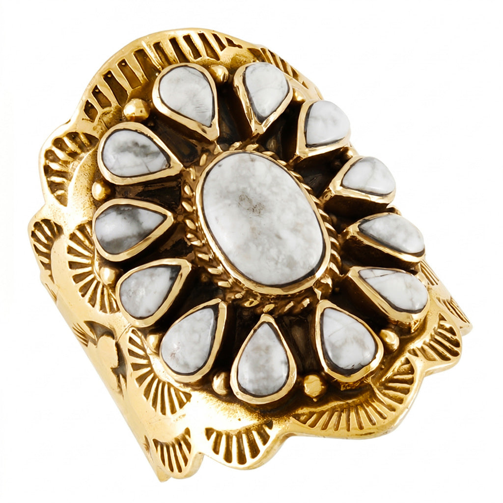 Howlite Ring GoldCopper R2413-GB-C103