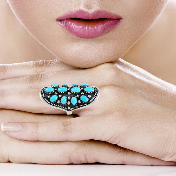 Turquoise Ring Sterling Silver R2414-C75