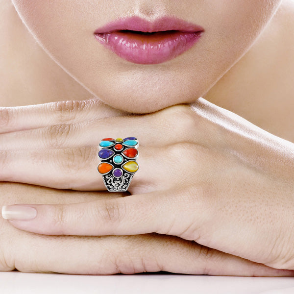 Multicolor Ring Sterling Silver R2415-C71