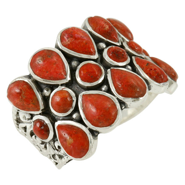 Coral Ring Sterling Silver R2415-C74